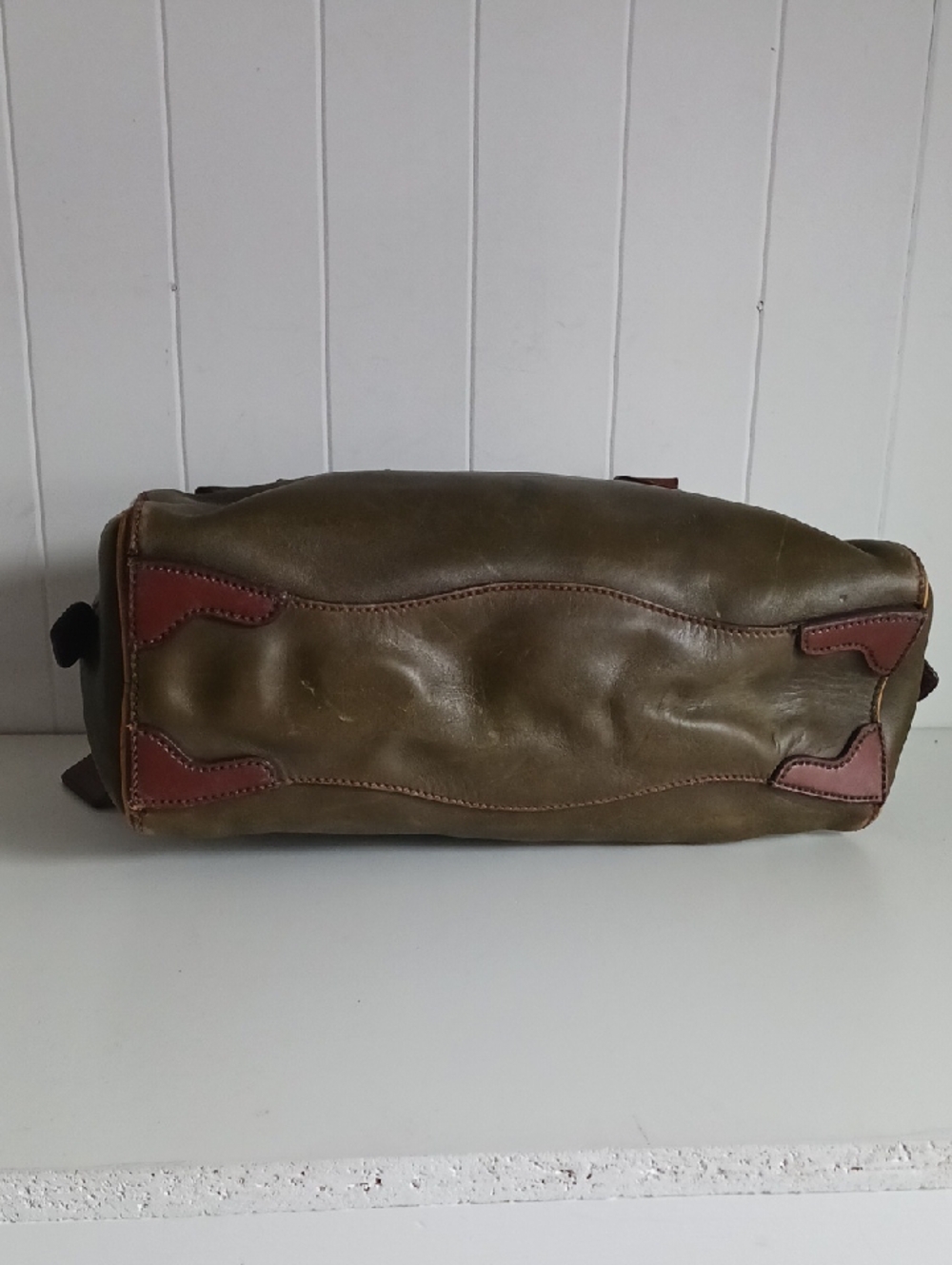 PRADA VTG OLIVE AND BROWN AS IS. - Picture 7 of 8